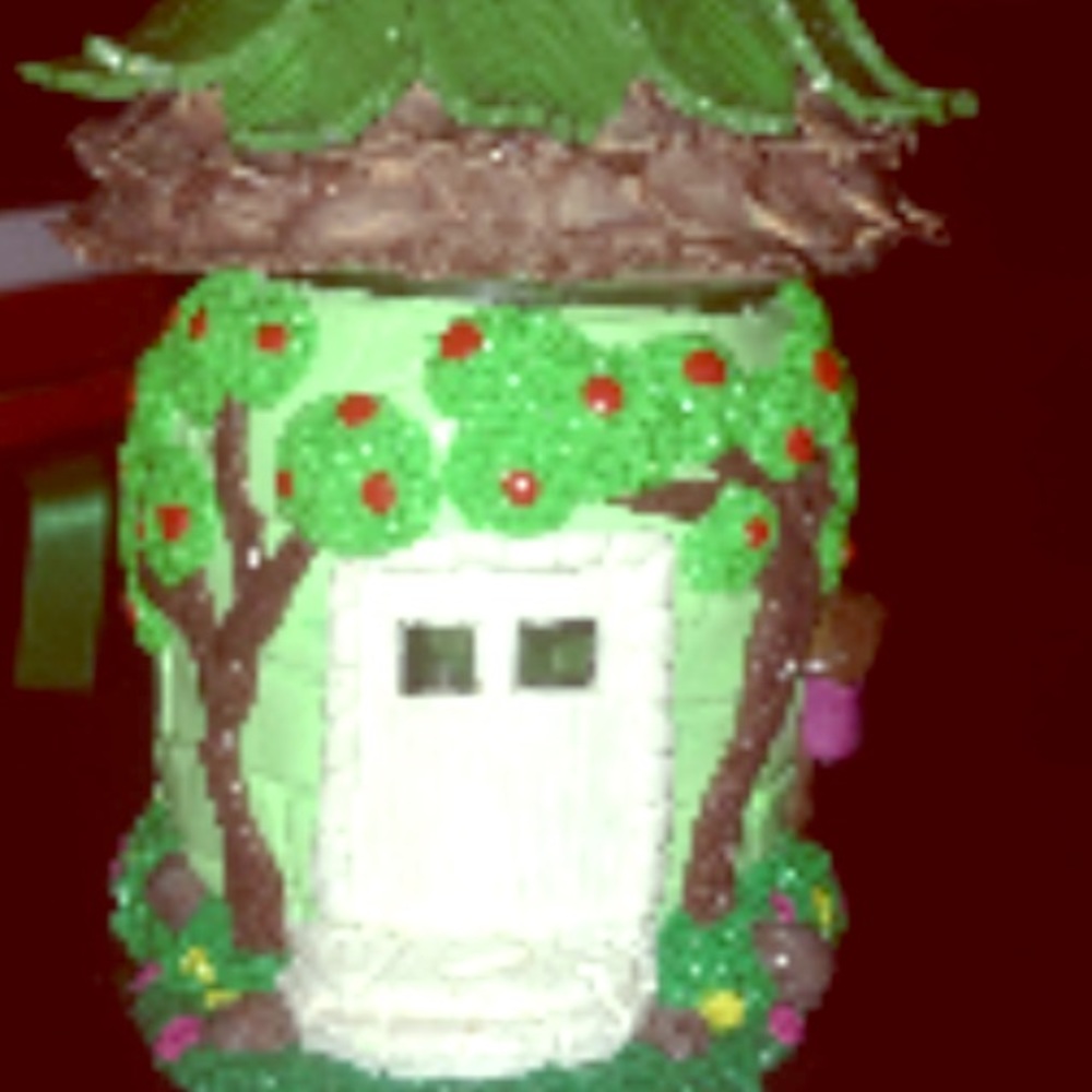Polymer clay decorated fairy house